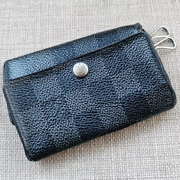 Louis Vuitton Other - Louis Vuitton Paris Keychain Keyfob BlackGray Leather Key Holder Made in France